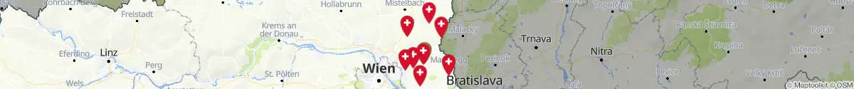 Kartenansicht für Apotheken-Notdienste in der Nähe von Angern an der March (Gänserndorf, Niederösterreich)
